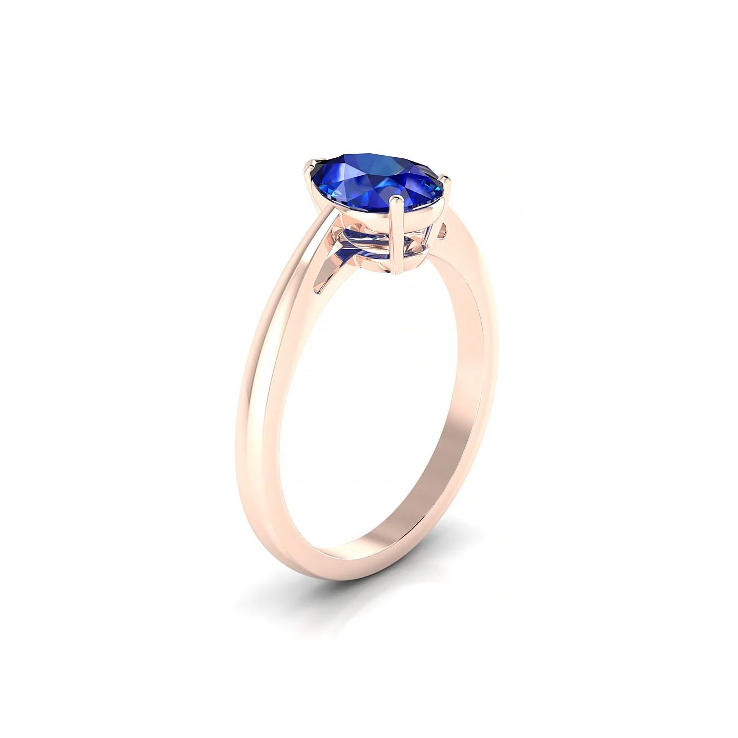 Zenith | 18k Rose Gold 8 x 6 mm Pear Sapphire Ring