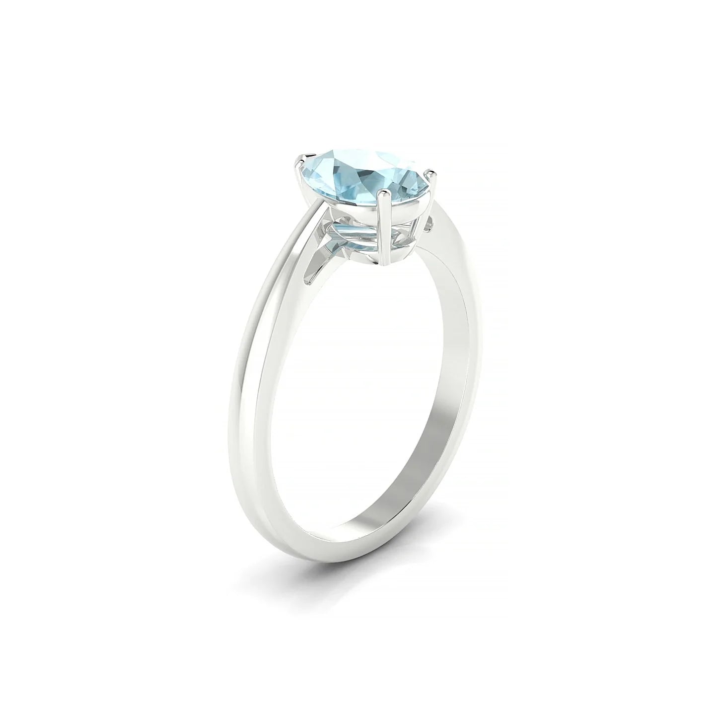 Zenith | 18k White Gold 8 x 6 mm Pear Aquamarine Ring