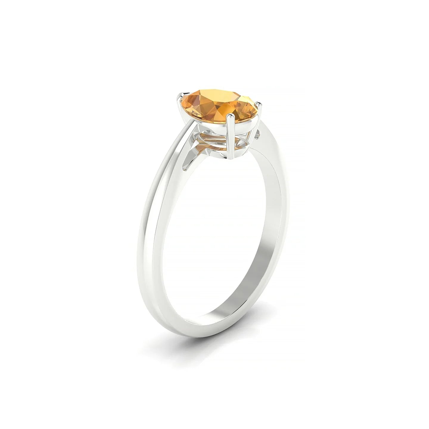 Zenith | 18k White Gold 8 x 6 mm Pear Citrine Ring
