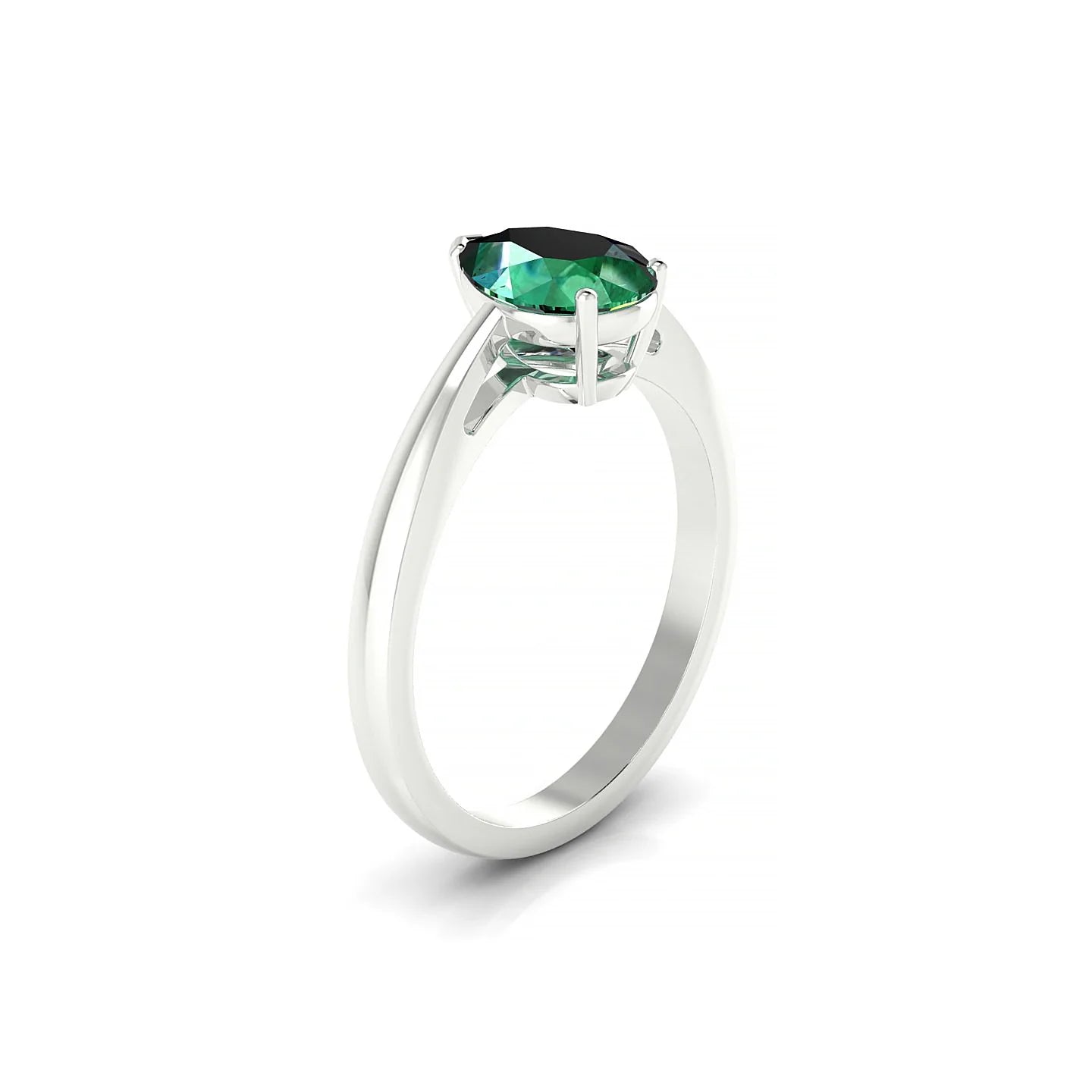 Zenith | 18k White Gold 8 x 6 mm Pear Emerald Ring
