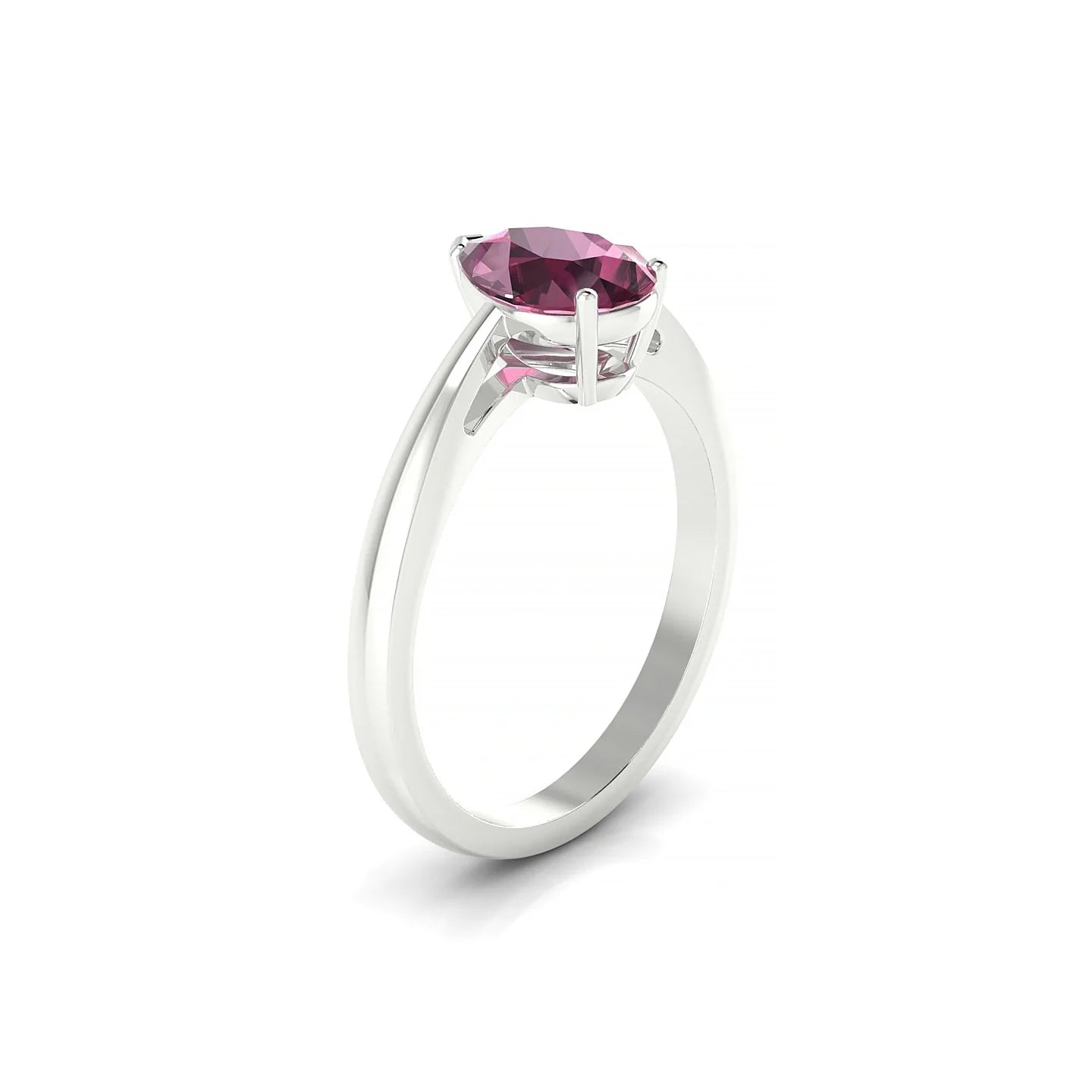 Zenith | 18k White Gold 8 x 6 mm Pear Rhodolite Ring