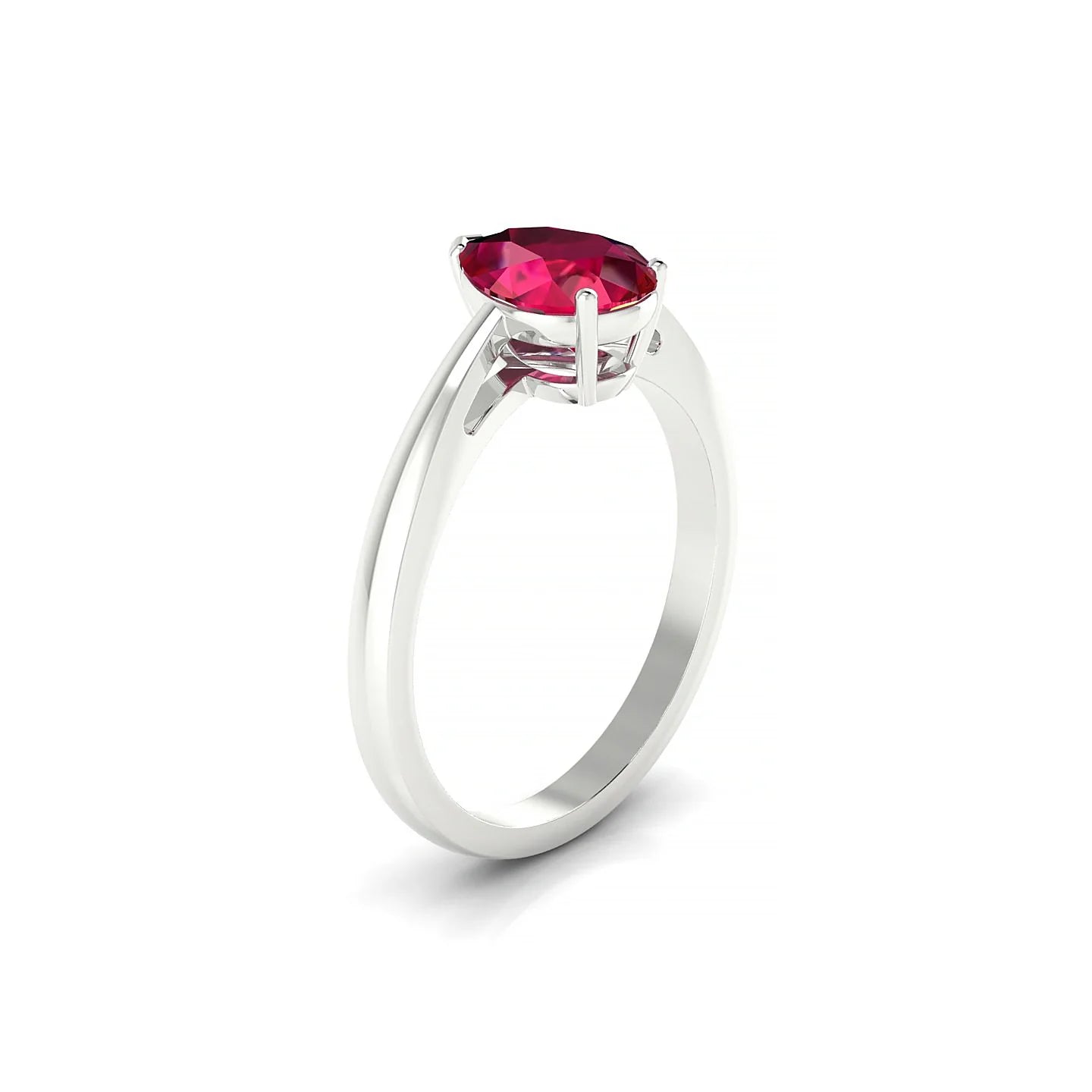 Zenith | 18k White Gold 8 x 6 mm Pear Ruby Ring