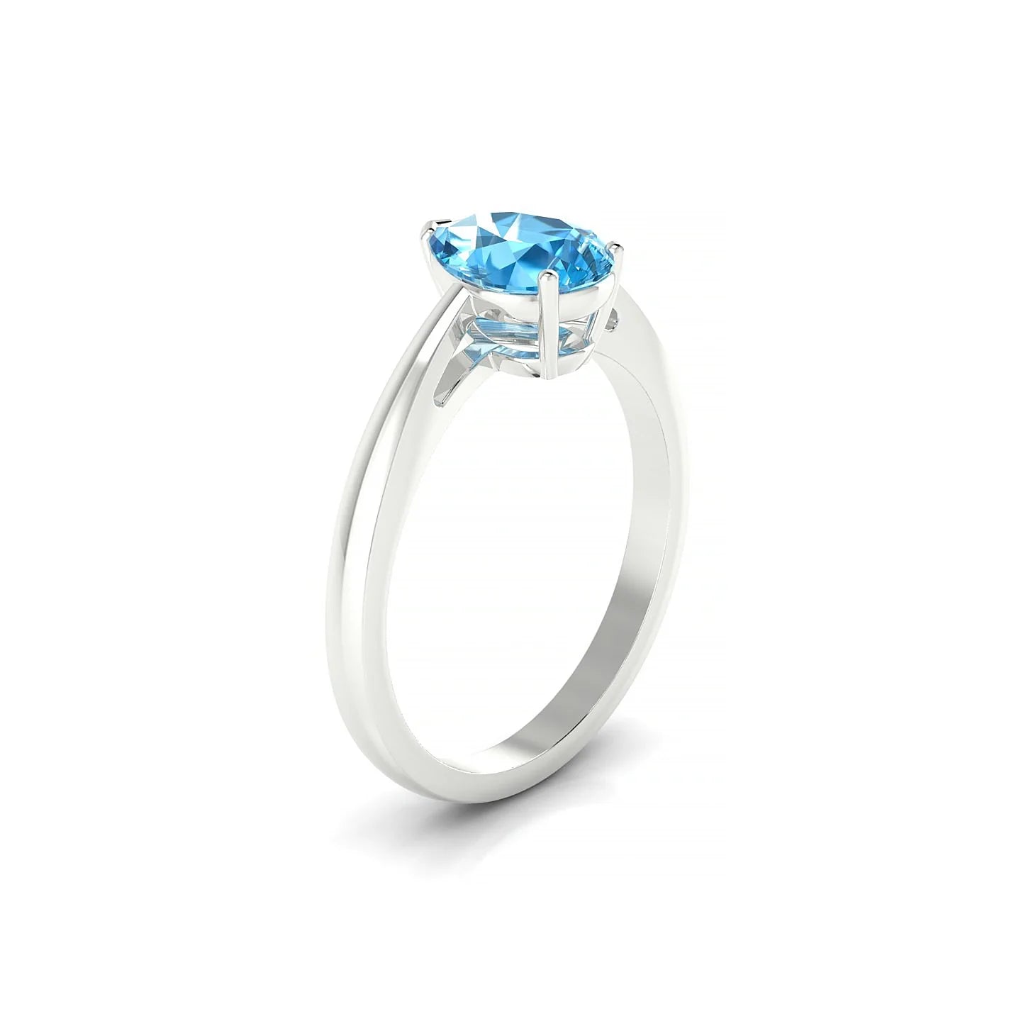Zenith | 18k White Gold 8 x 6 mm Pear Topaz Ring