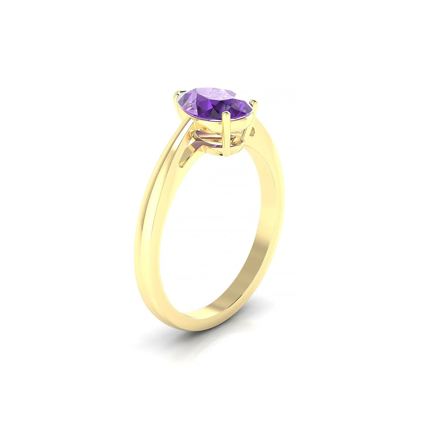 Zenith | 18k Yellow Gold 8 x 6 mm Pear Amethyst Ring