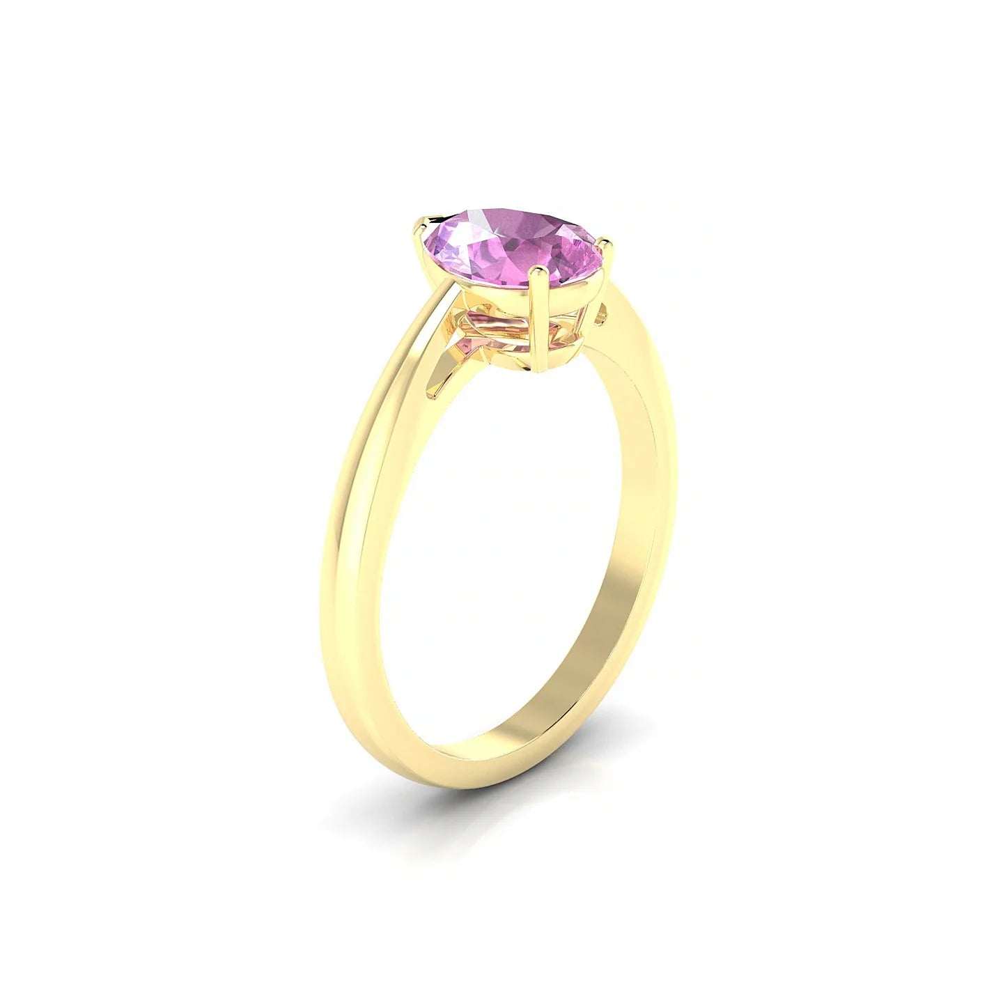 Zenith | 18k Yellow Gold 8 x 6 mm Pear Pink Sapphire Ring