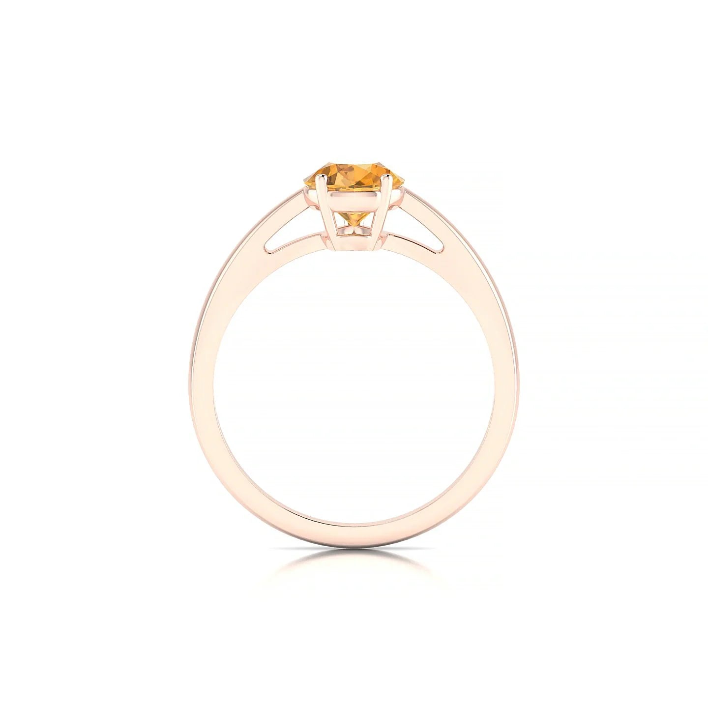 Zenith | 18k Rose Gold 8 x 6 mm Pear Citrine Ring