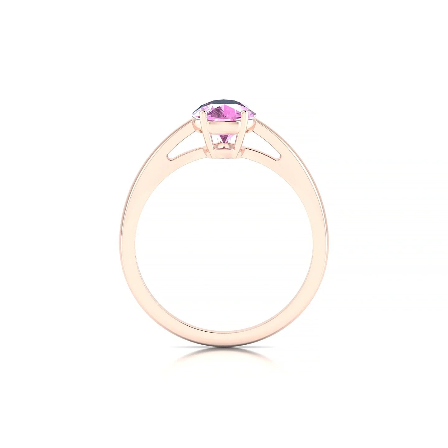 Zenith | 18k Rose Gold 8 x 6 mm Pear Pink Sapphire Ring