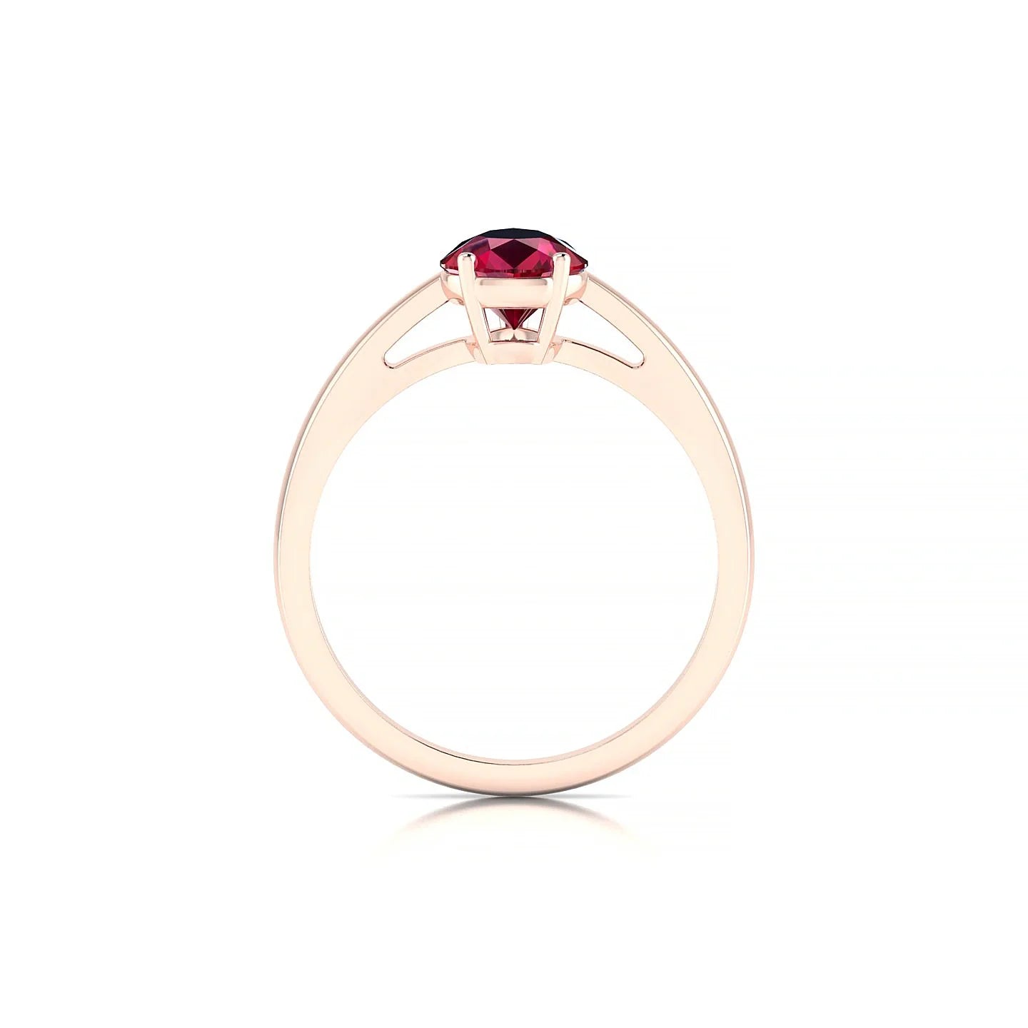 Zenith | 18k Rose Gold 8 x 6 mm Pear Ruby Ring