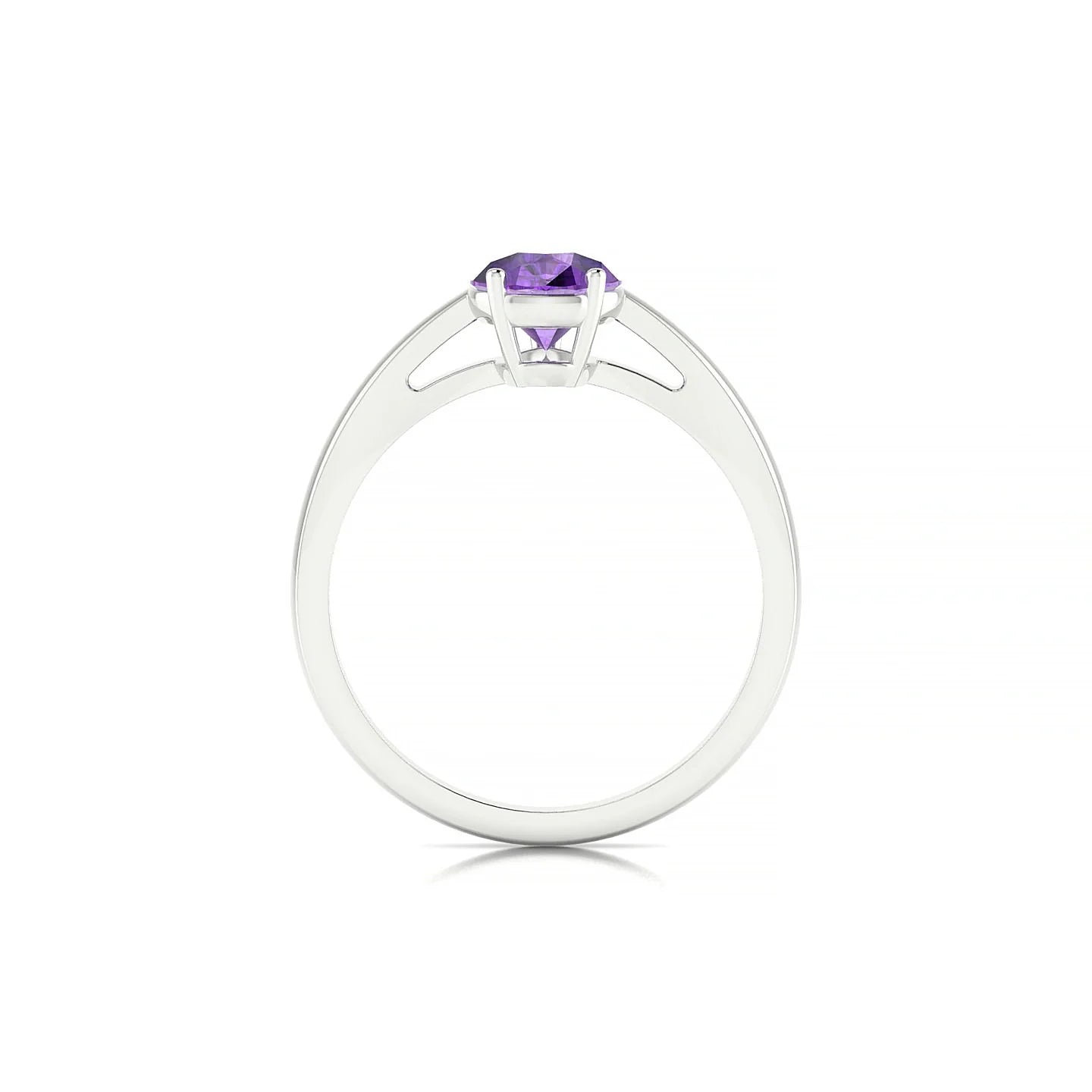 Zenith | 18k White Gold 8 x 6 mm Pear Amethyst Ring