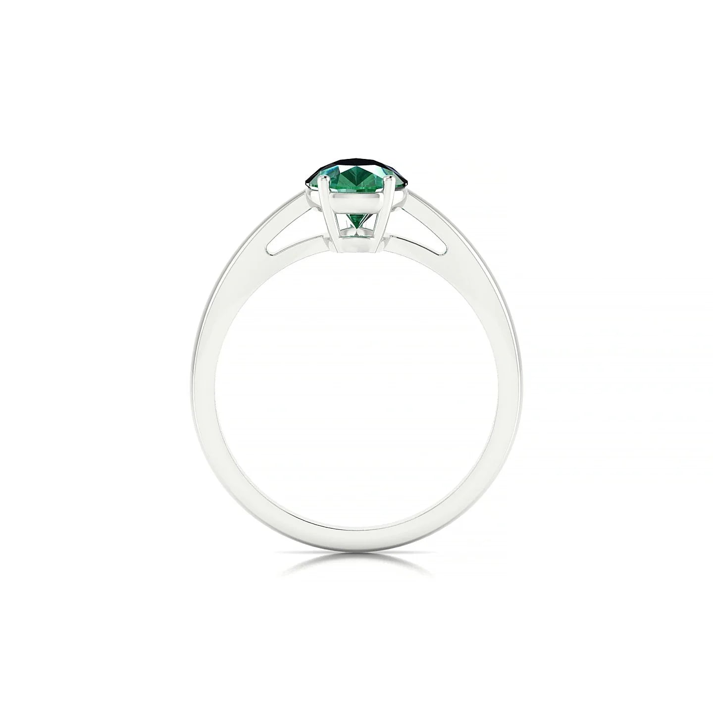 Zenith | 18k White Gold 8 x 6 mm Pear Emerald Ring
