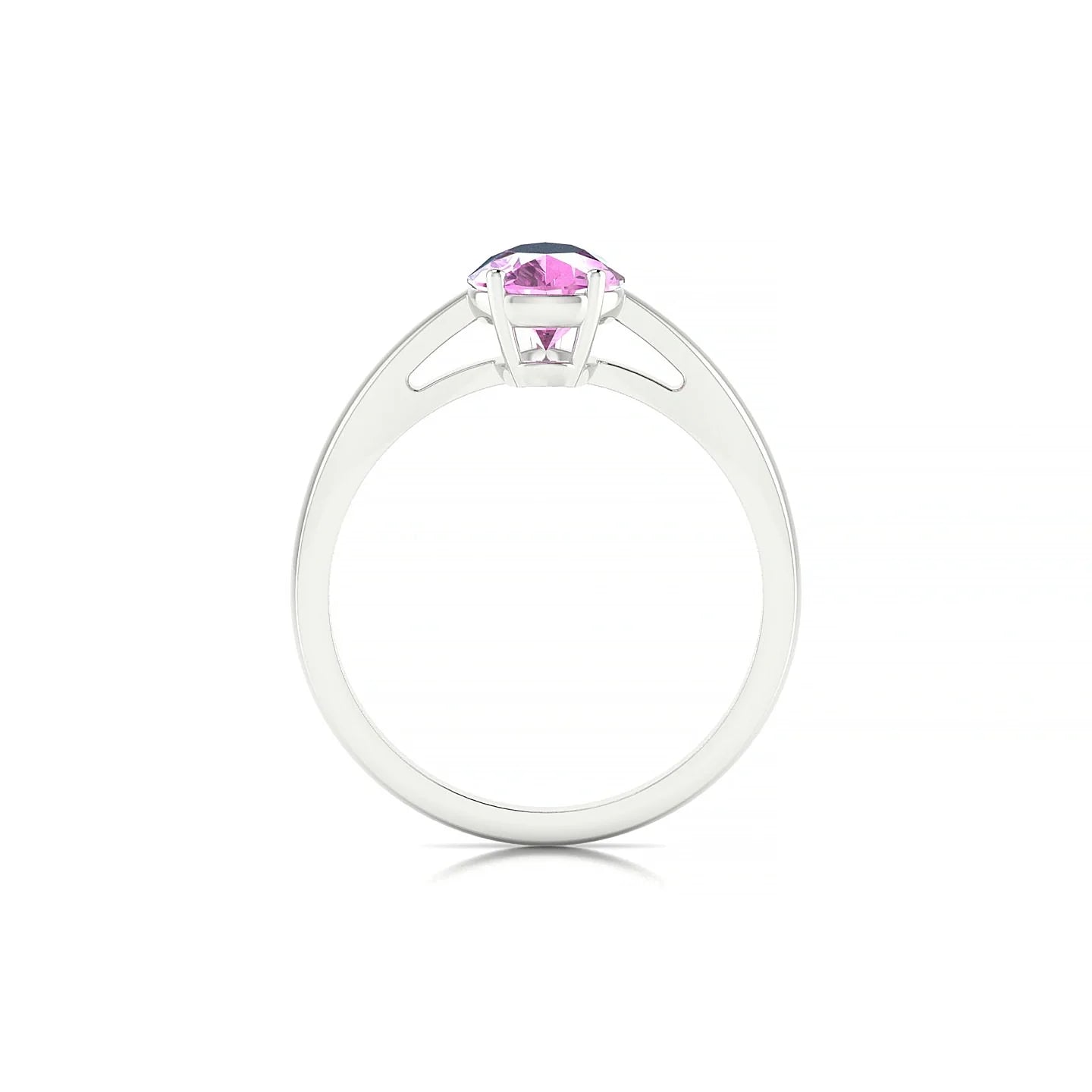 Zenith | 18k White Gold 8 x 6 mm Pear Pink Sapphire Ring