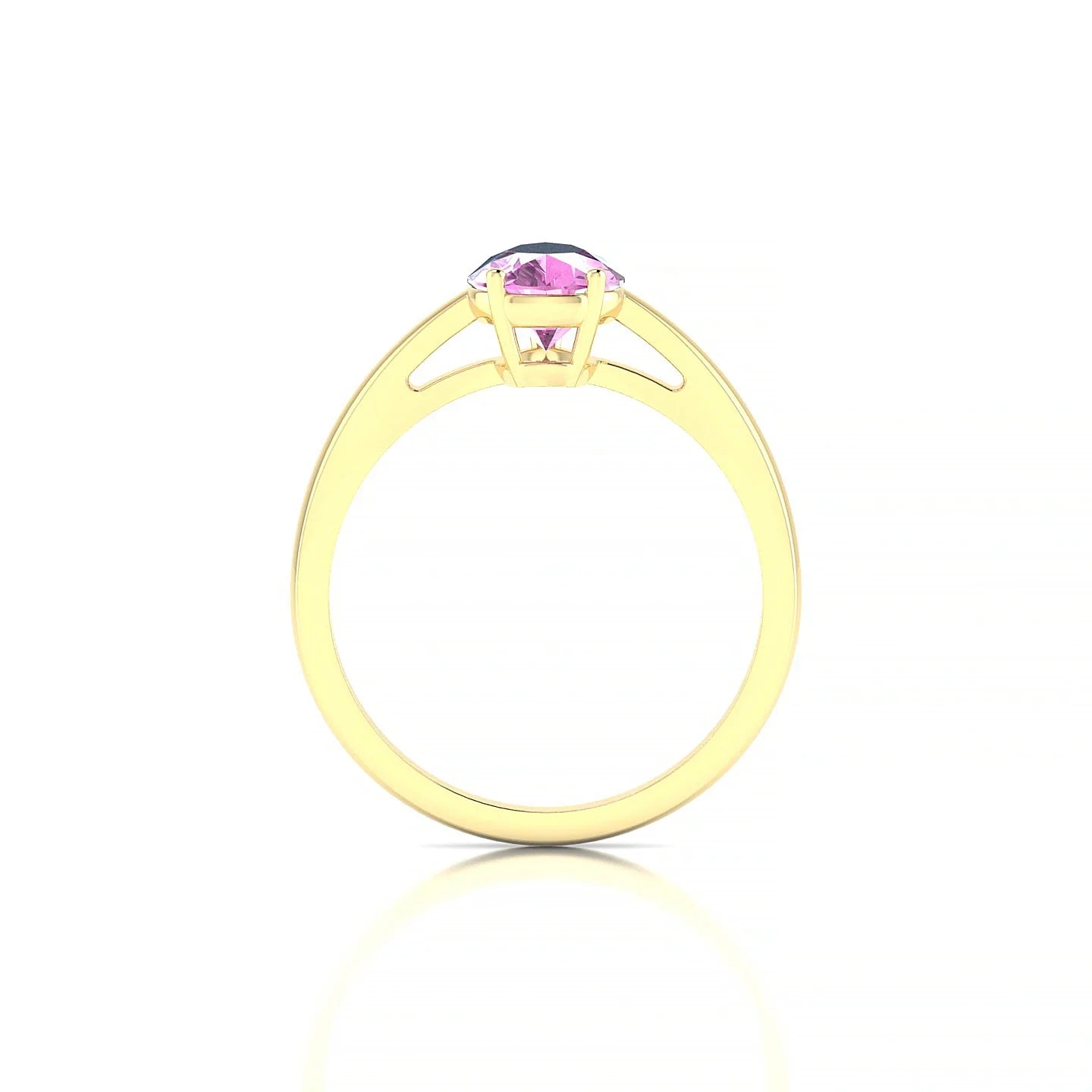 Zenith | 18k Yellow Gold 8 x 6 mm Pear Pink Sapphire Ring