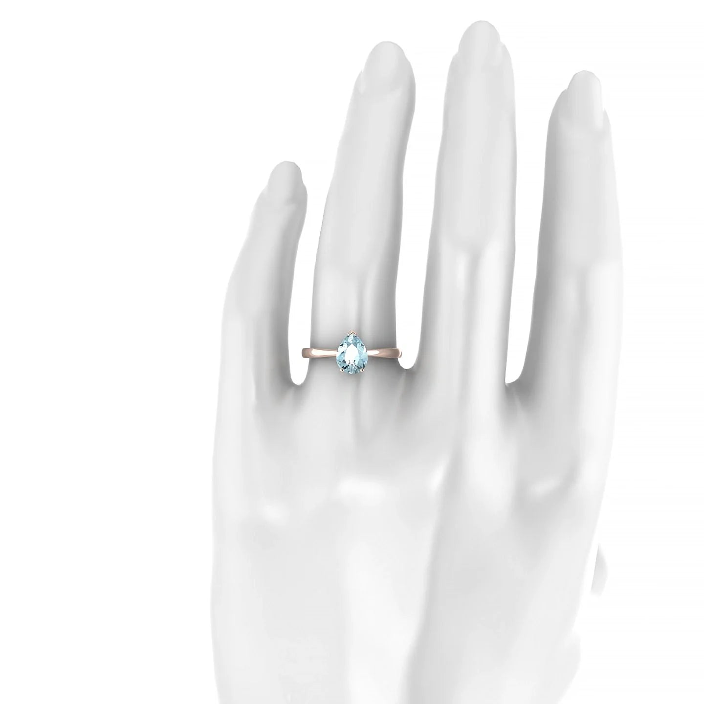 Zenith | 18k Rose Gold 8 x 6 mm Pear Aquamarine Ring