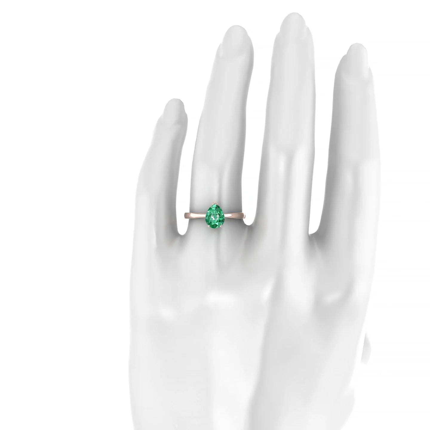 Zenith | 18k Rose Gold 8 x 6 mm Pear Emerald Ring