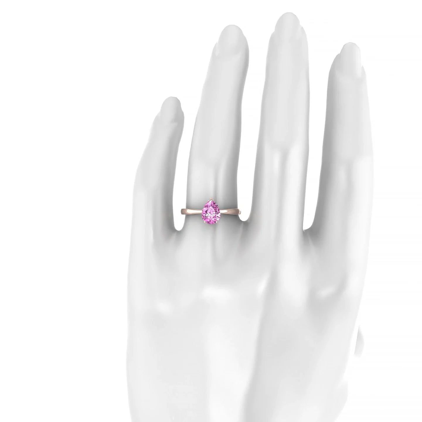 Zenith | 18k Rose Gold 8 x 6 mm Pear Pink Sapphire Ring
