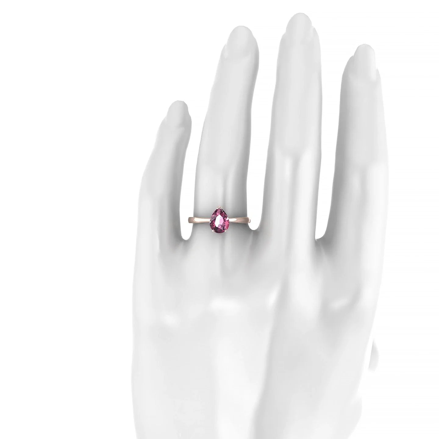 Zenith | 18k Rose Gold 8 x 6 mm Pear Rhodolite Ring
