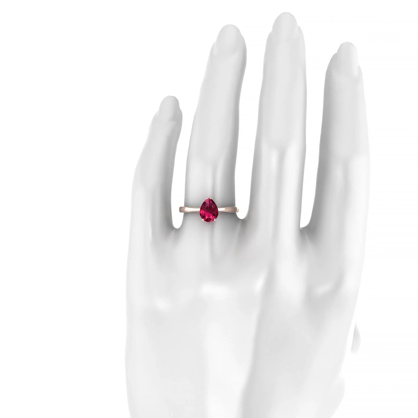 Zenith | 18k Rose Gold 8 x 6 mm Pear Ruby Ring