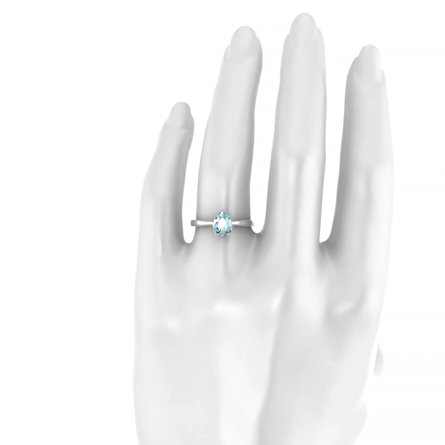 Zenith | 18k White Gold 8 x 6 mm Pear Aquamarine Ring