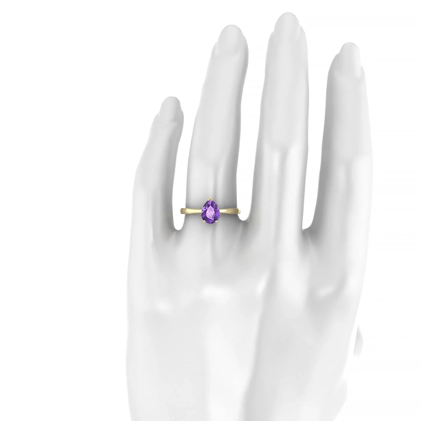 Zenith | 18k Yellow Gold 8 x 6 mm Pear Amethyst Ring
