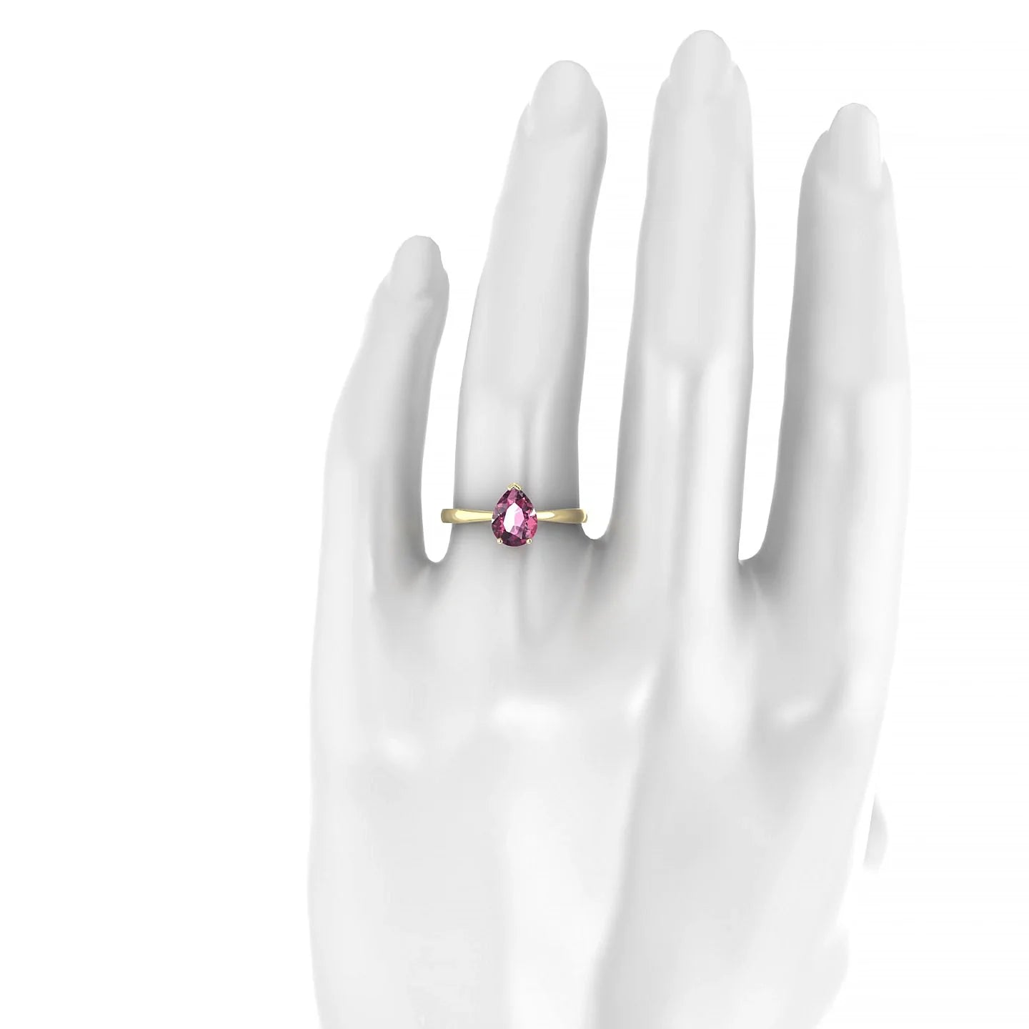 Zenith | 18k Yellow Gold 8 x 6 mm Pear Rhodolite Ring