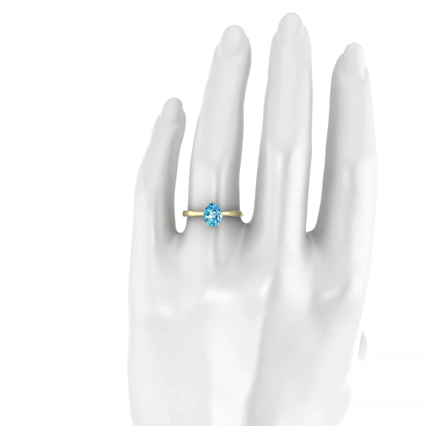 Zenith | 18k Yellow Gold 8 x 6 mm Pear Topaz Ring