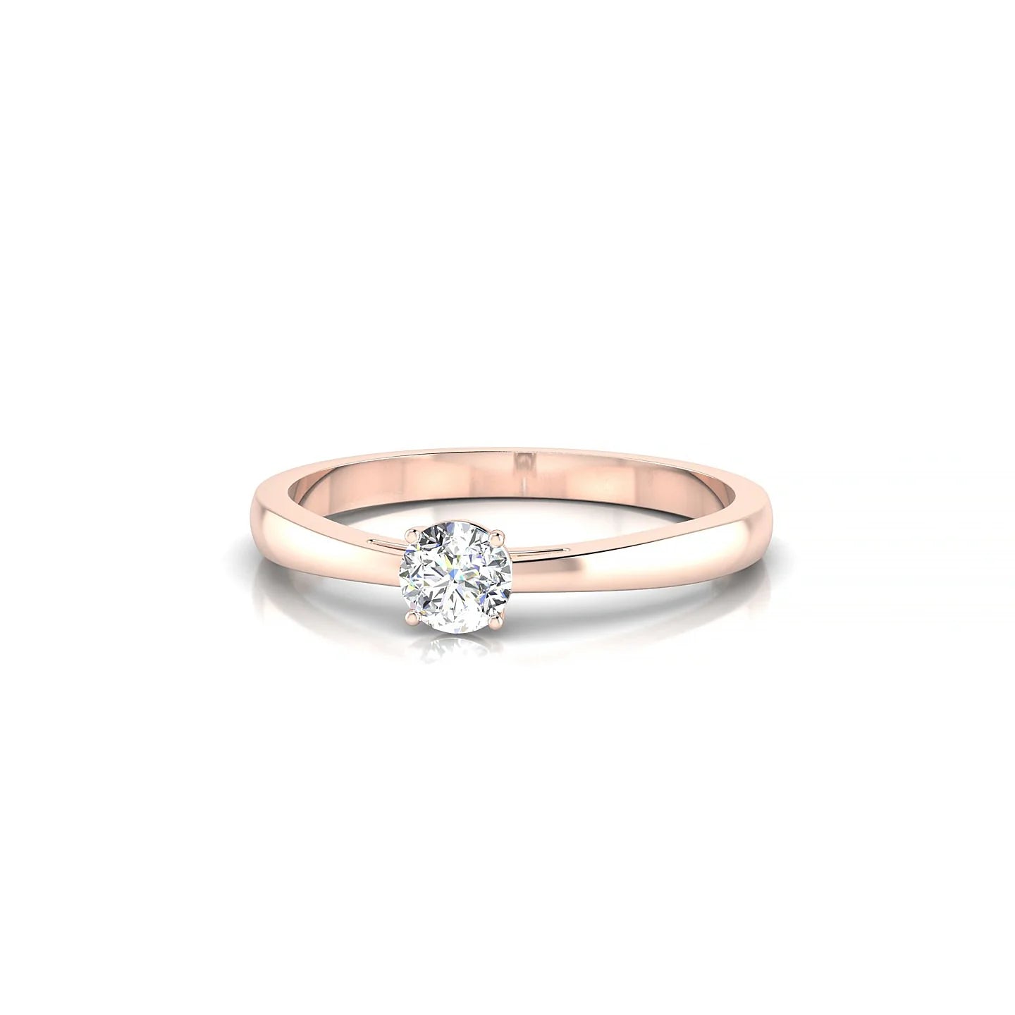 Zenith | 18k Rose Gold 3.7 mm Round Diamond Ring