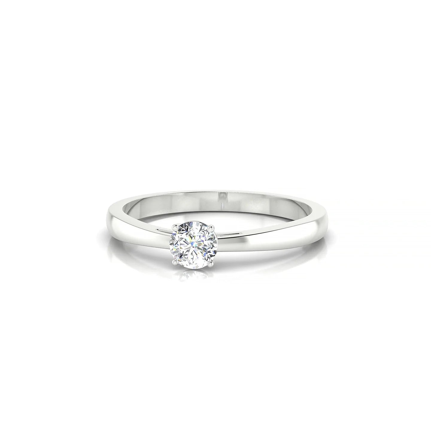 Zenith | 18k White Gold 3.7 mm Round Diamond Ring