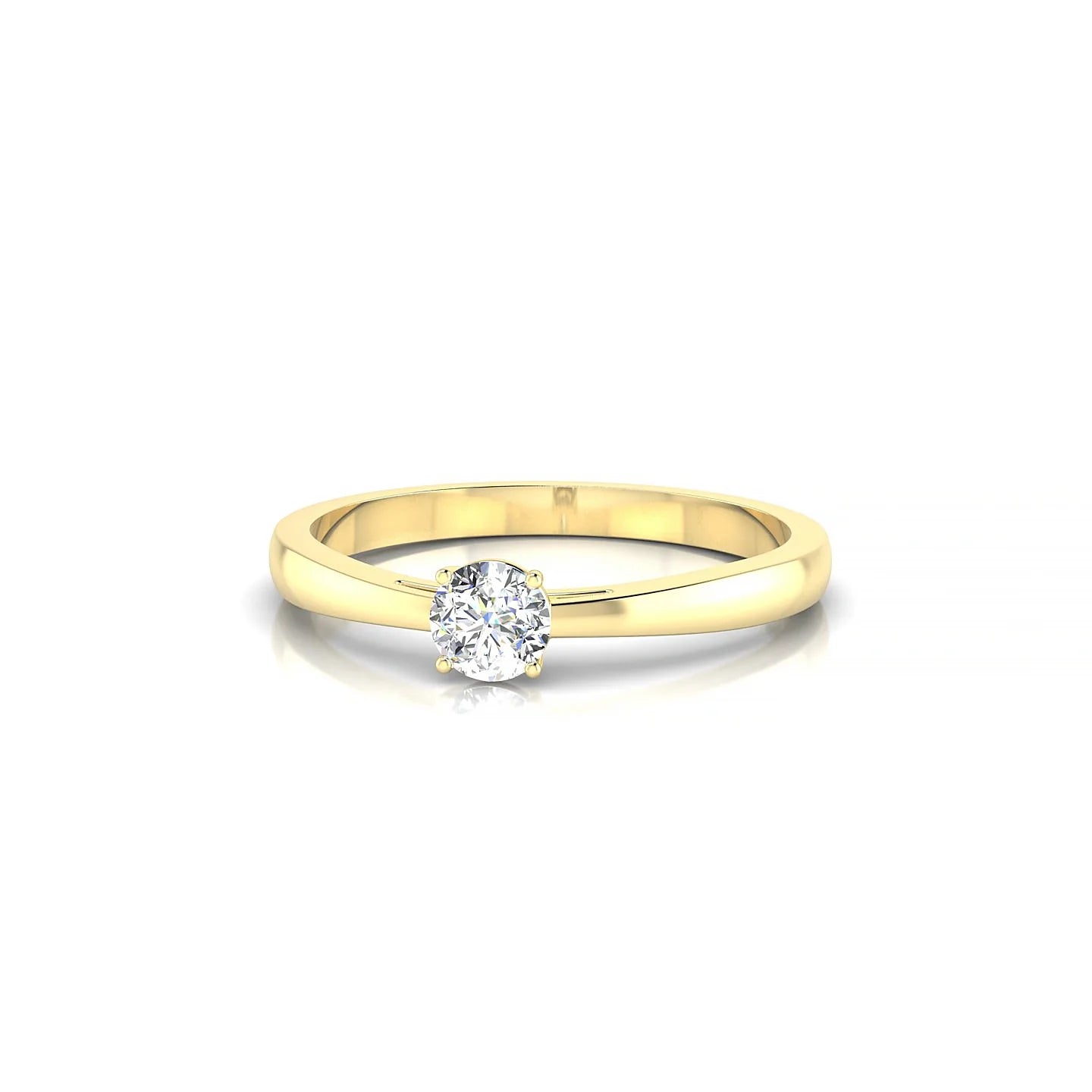 Zenith | 18k Yellow Gold 3.7 mm Round Diamond Ring