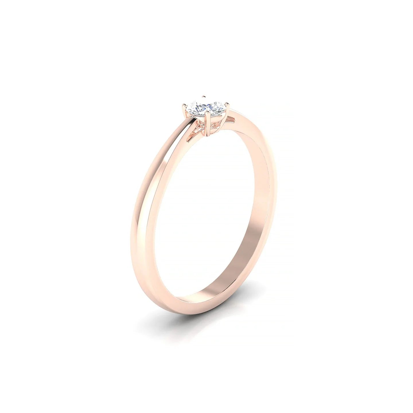 Zenith | 18k Rose Gold 3.7 mm Round Diamond Ring