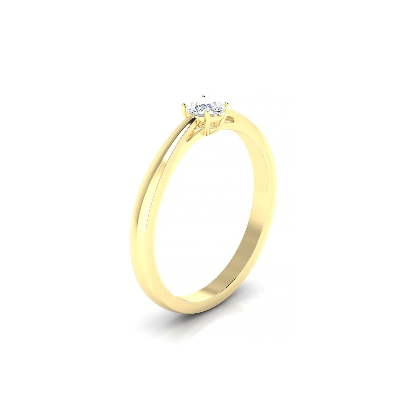 Zenith | 18k Yellow Gold 3.7 mm Round Diamond Ring