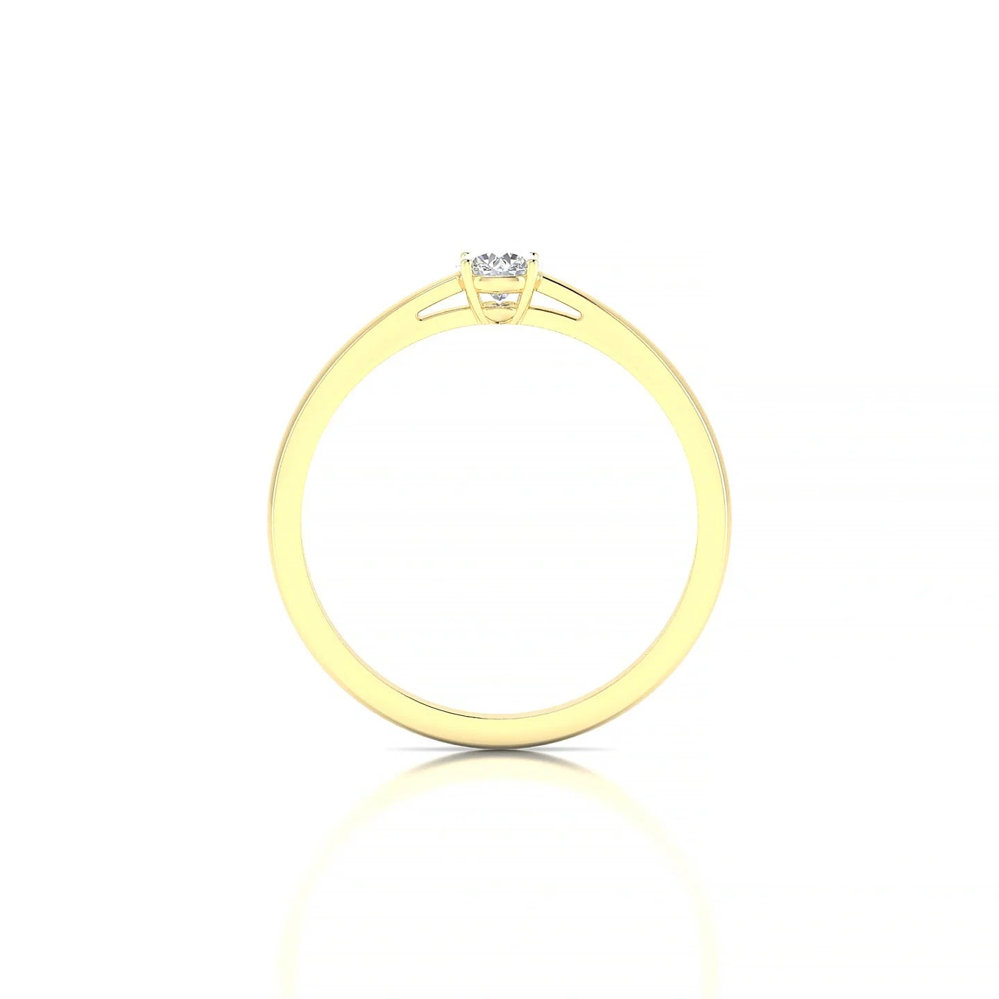 Zenith | 18k Yellow Gold 3.7 mm Round Diamond Ring