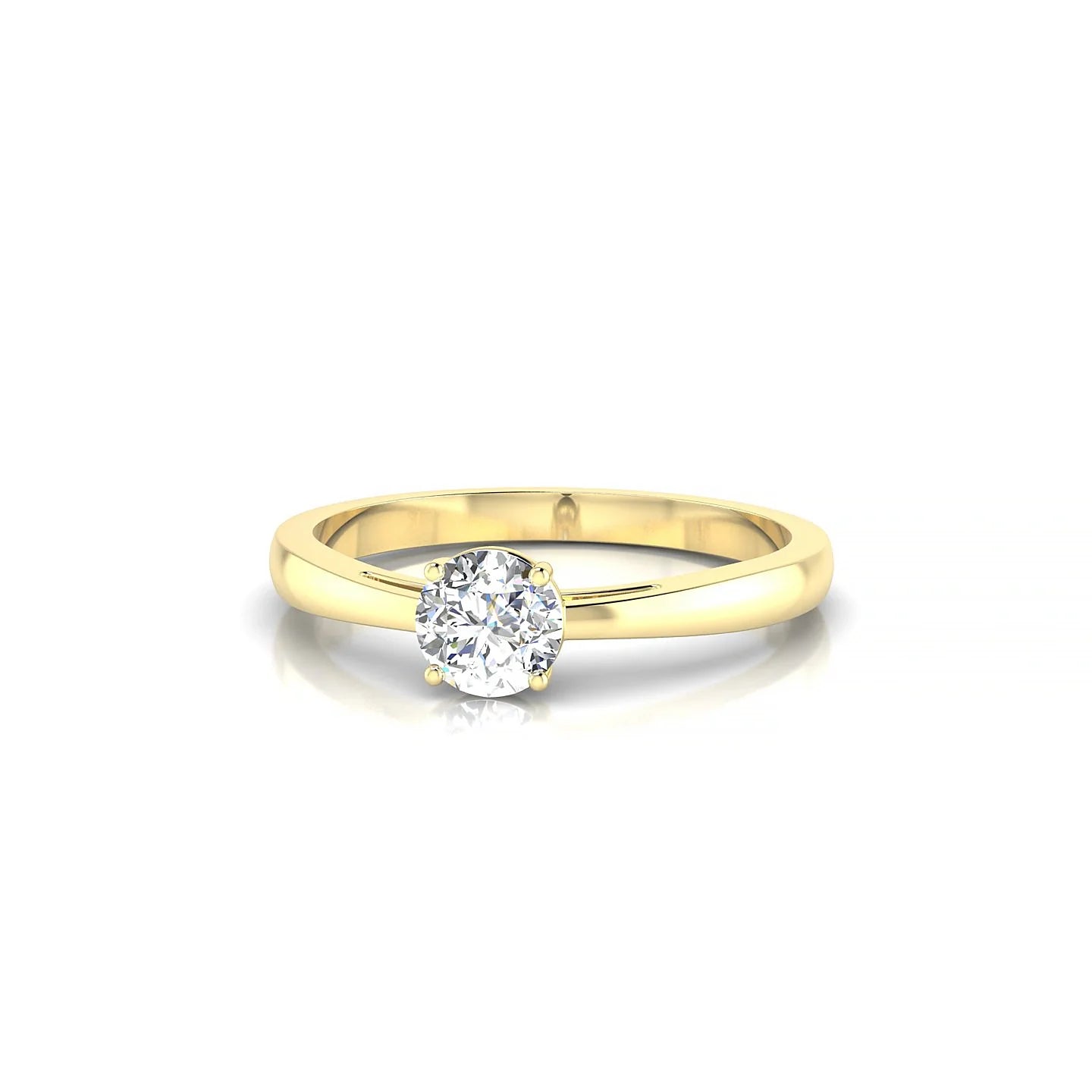 Zenith | 18k Yellow Gold 4.2 mm Round Diamond Ring