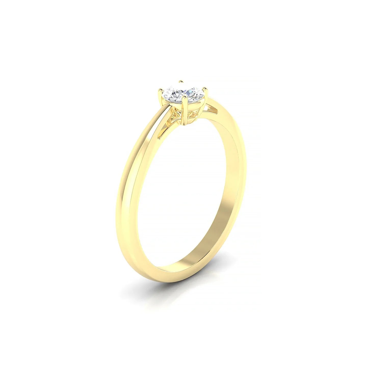 Zenith | 18k Yellow Gold 4.2 mm Round Diamond Ring