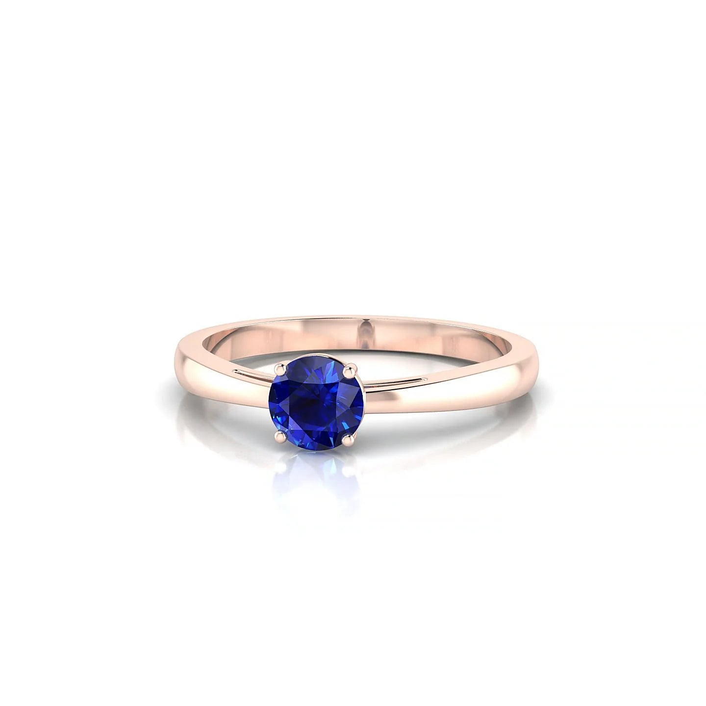 Zenith | 18k Rose Gold 4.5 mm Round Sapphire Ring