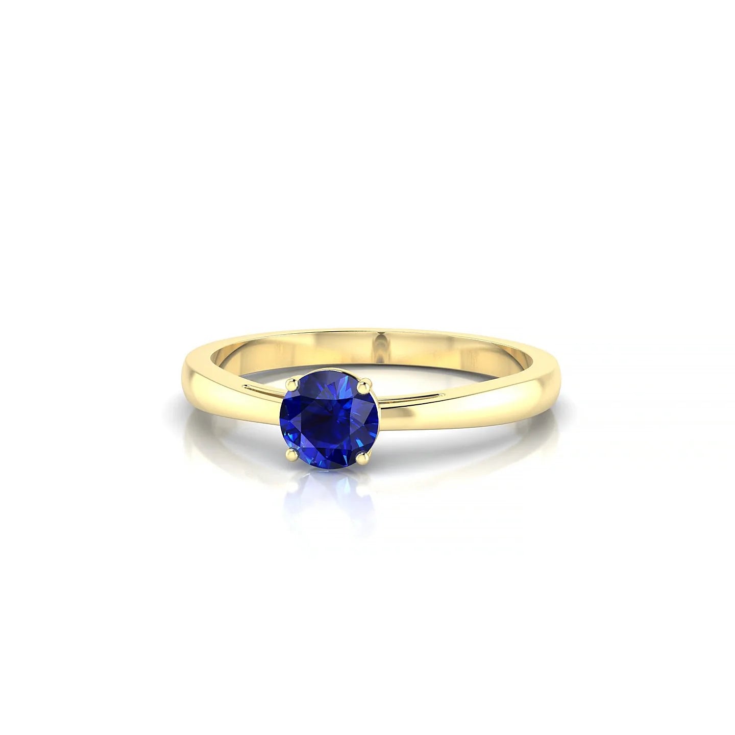 Zenith | 18k Yellow Gold 4.5 mm Round Sapphire Ring