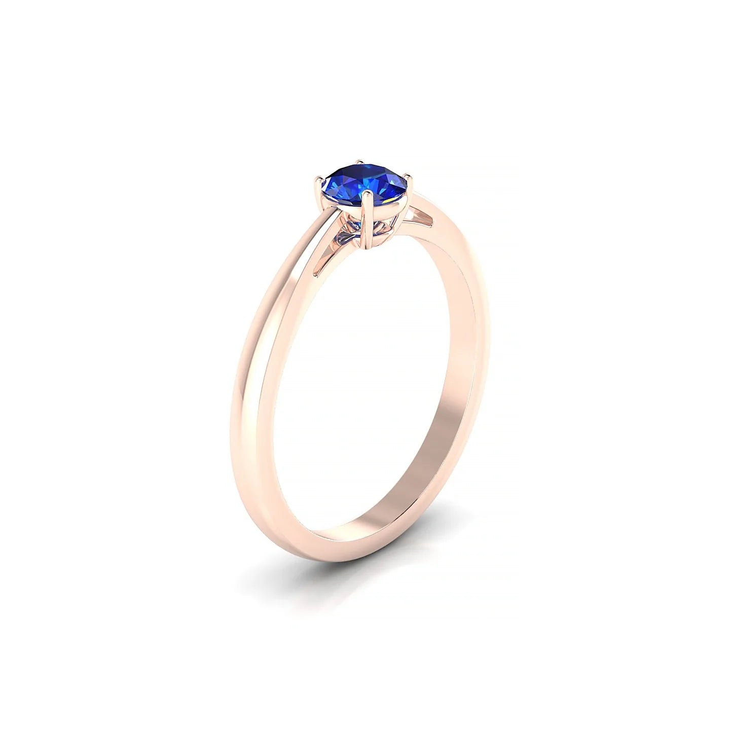 Zenith | 18k Rose Gold 4.5 mm Round Sapphire Ring