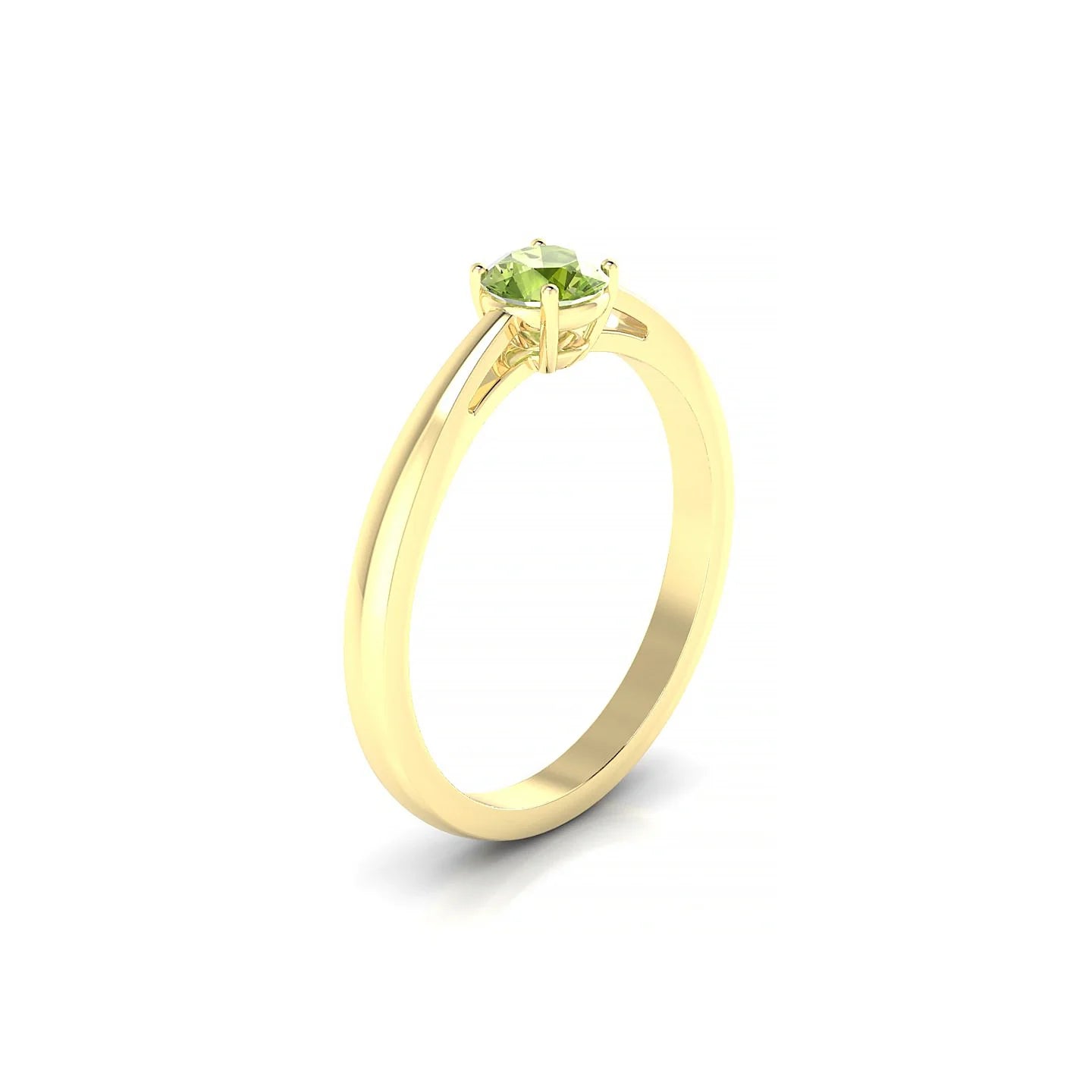 Zenith | 18k Yellow Gold 4.5 mm Round Peridot Ring