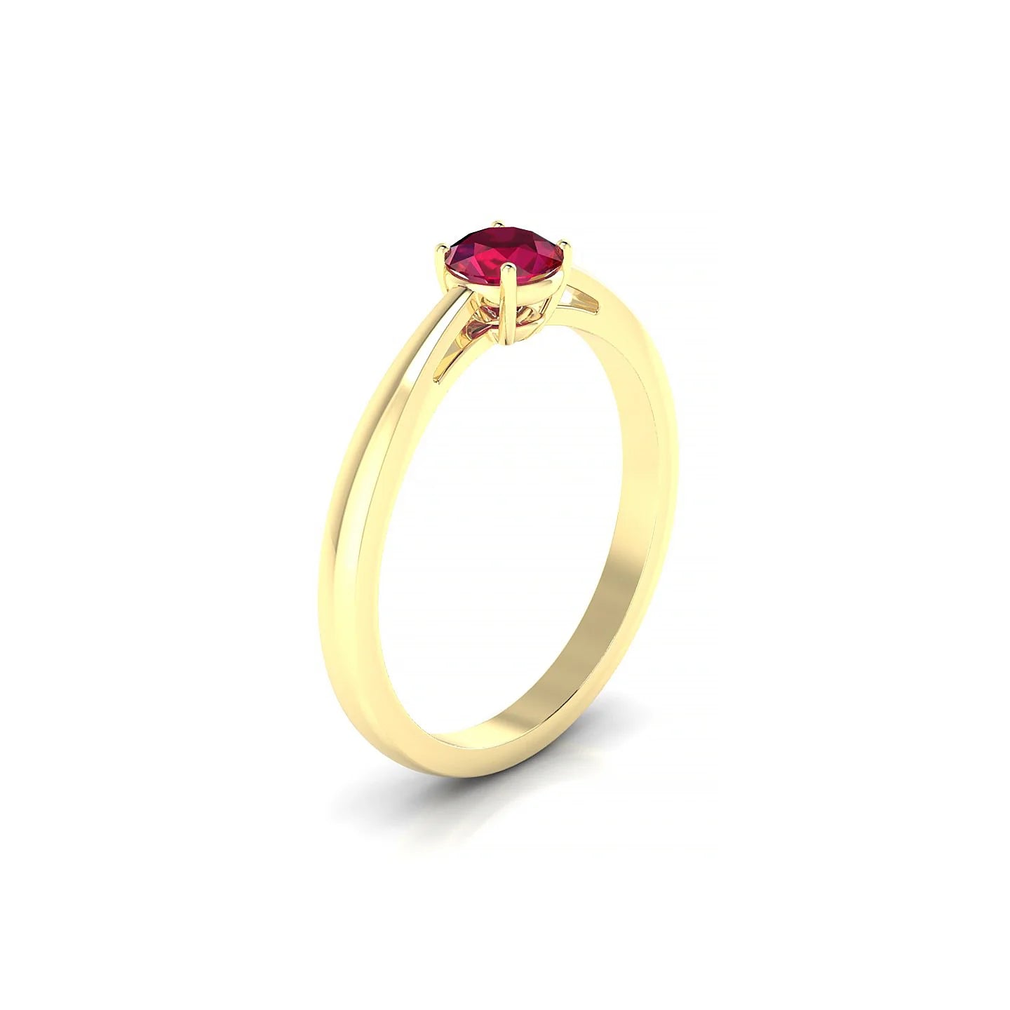 Zenith | 18k Yellow Gold 4.5 mm Round Ruby Ring