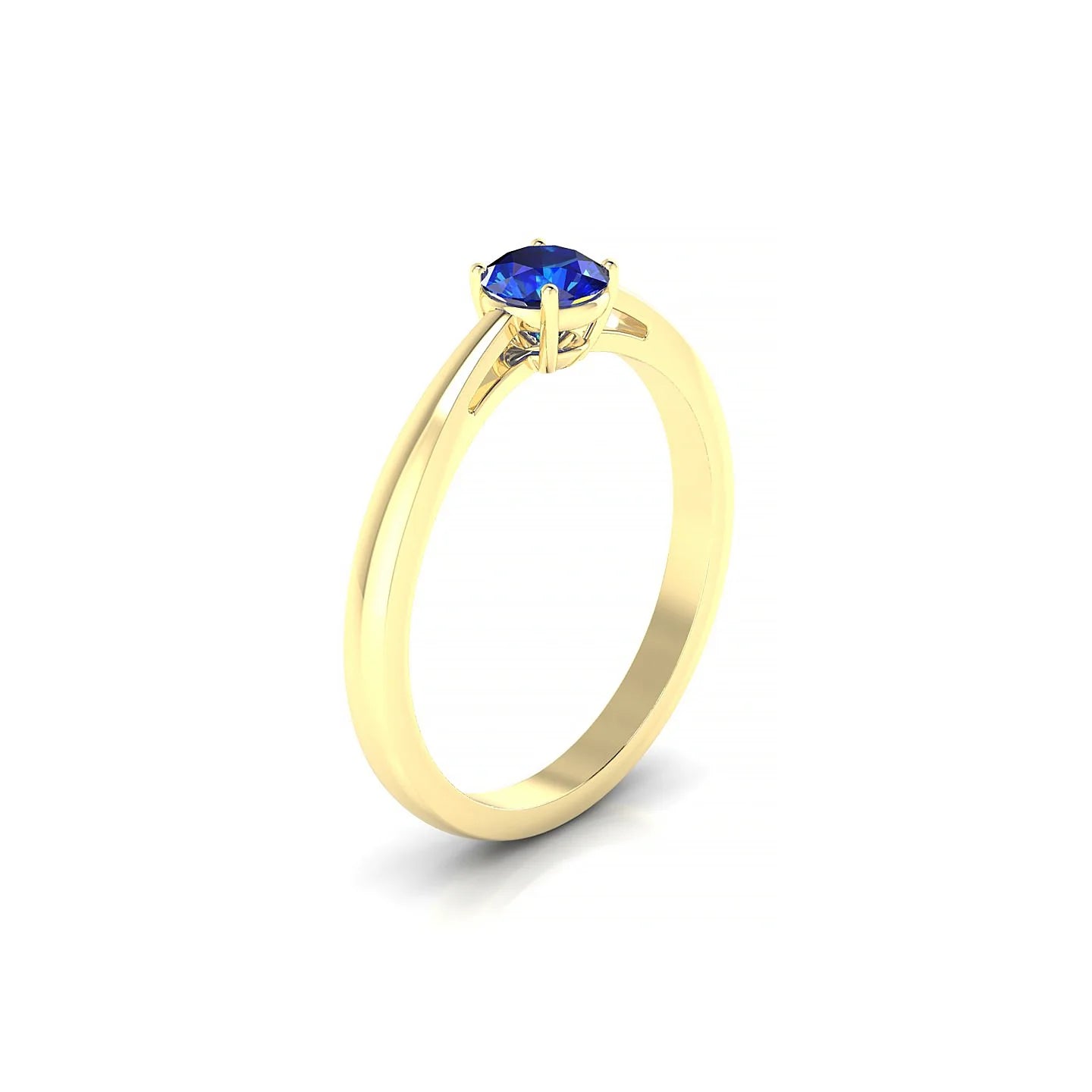 Zenith | 18k Yellow Gold 4.5 mm Round Sapphire Ring