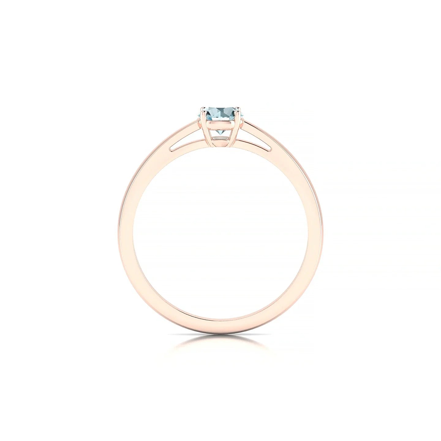 Zenith | 18k Rose Gold 4.5 mm Round Aquamarine Ring