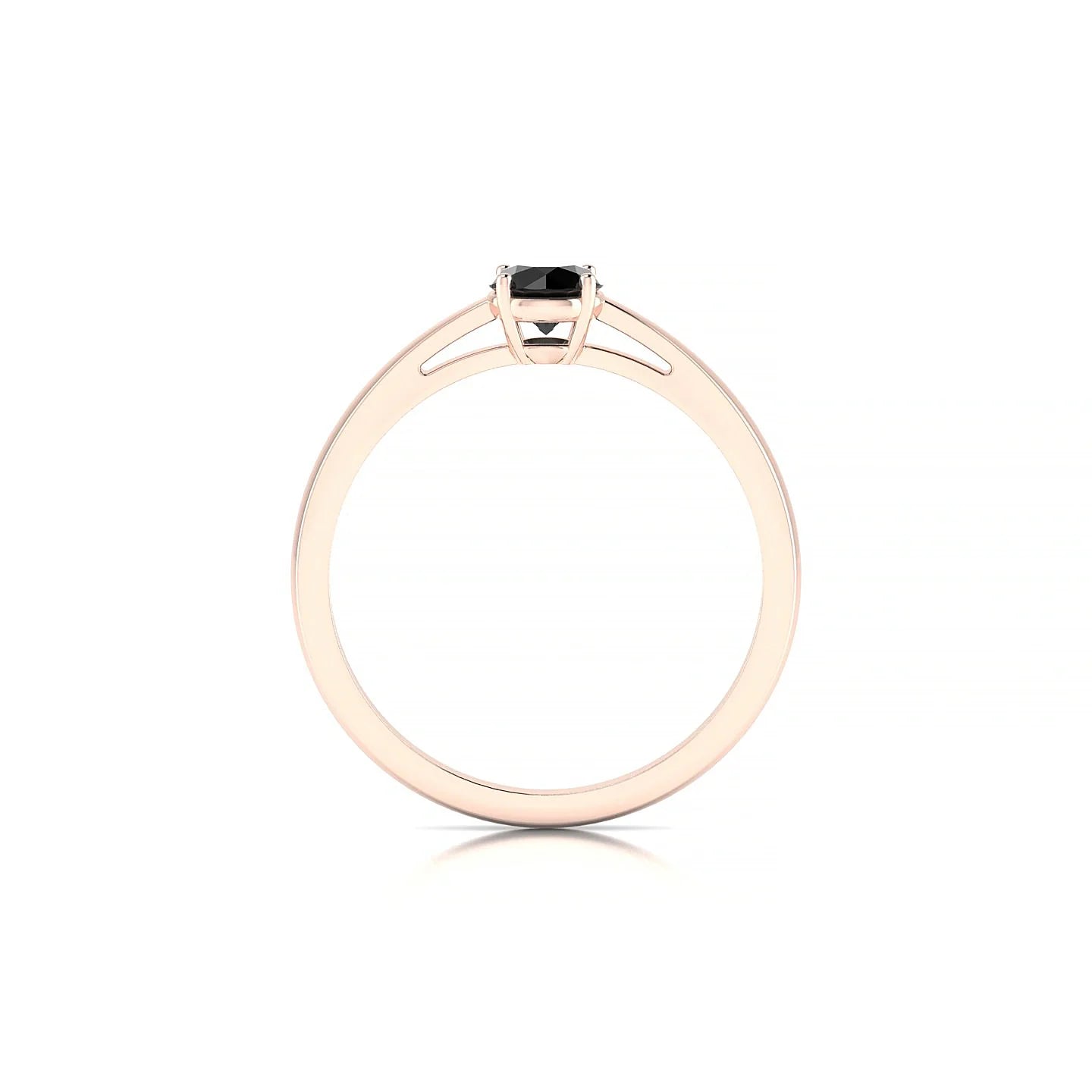 Zenith | 18k Rose Gold 4.5 mm Round Black Diamond Ring