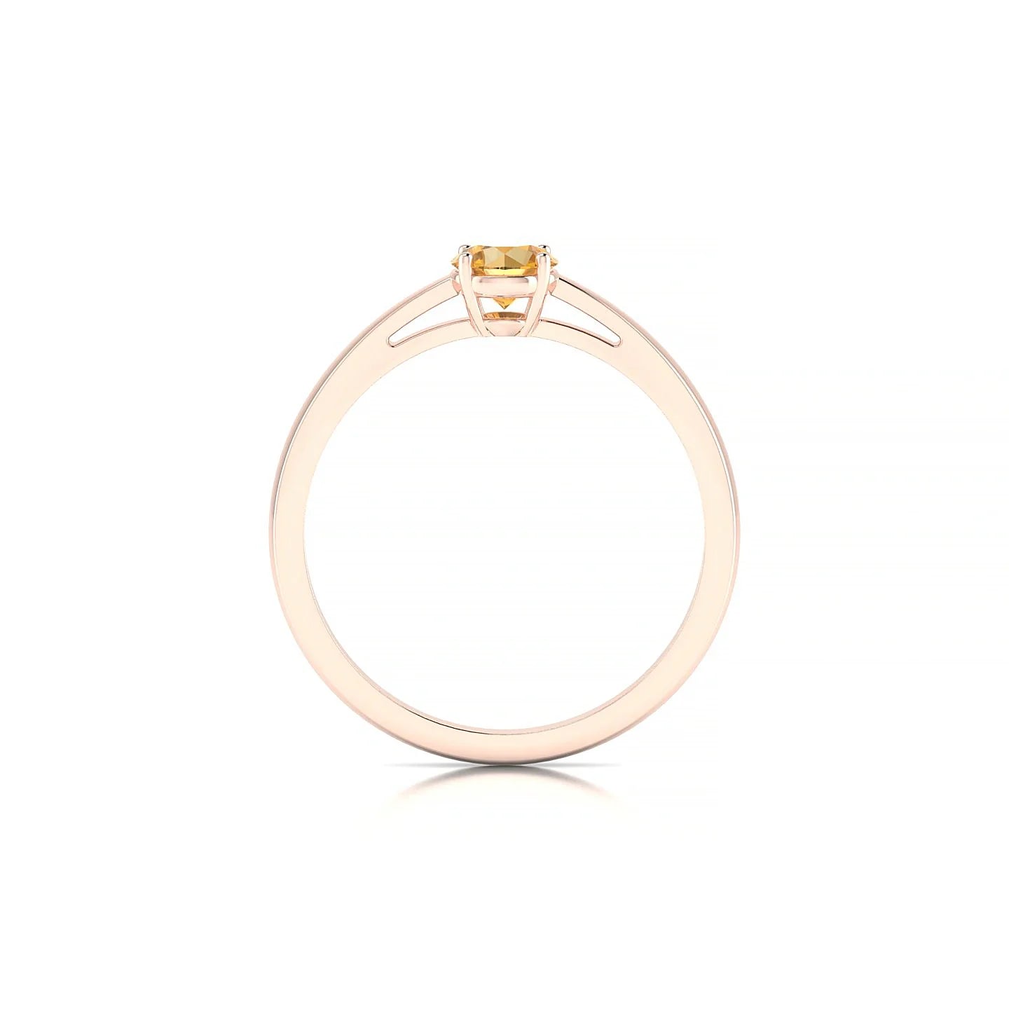 Zenith | 18k Rose Gold 4.5 mm Round Citrine Ring