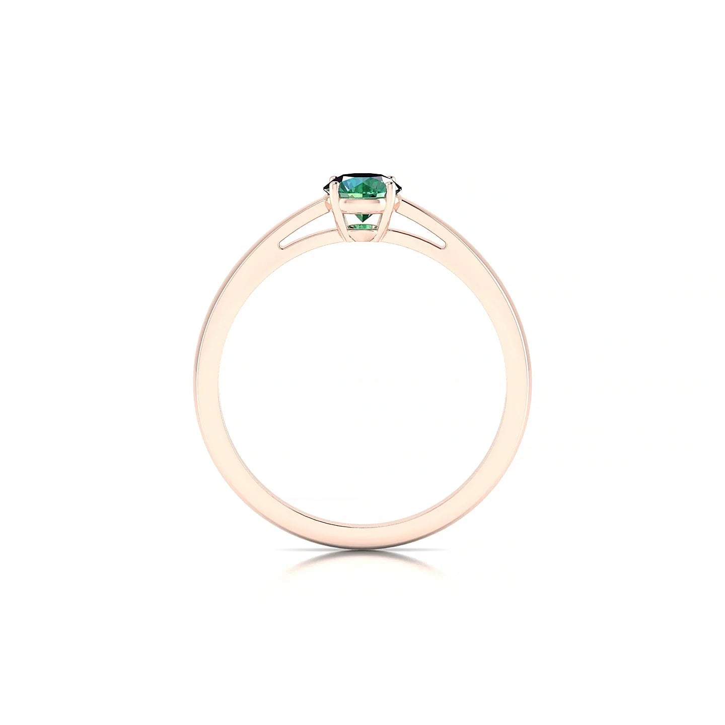 Zenith | 18k Rose Gold 4.5 mm Round Emerald Ring