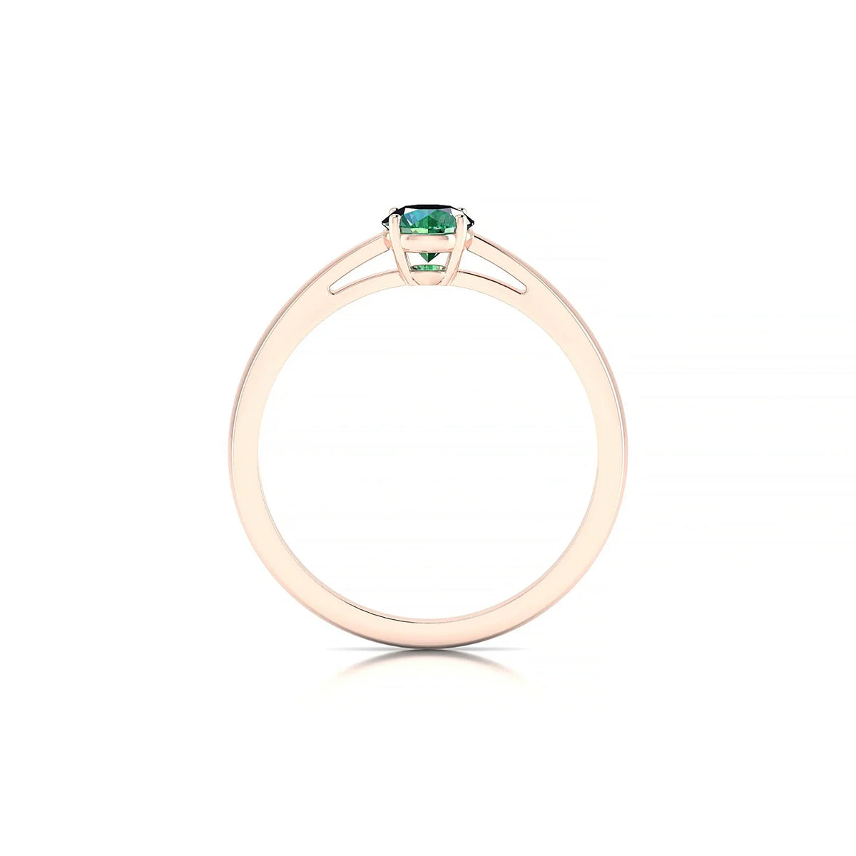 Zenith | 18k Rose Gold 4.5 mm Round Emerald Ring