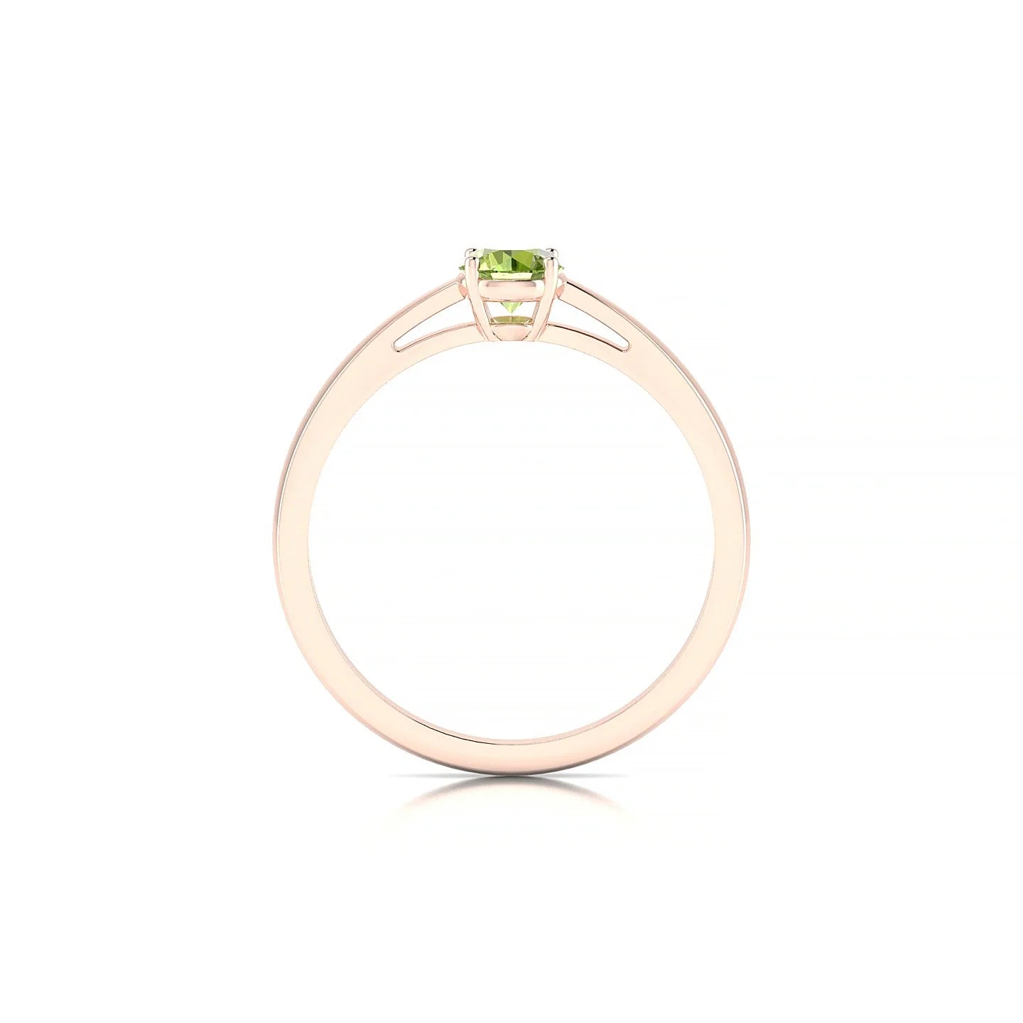 Zenith | 18k Rose Gold 4.5 mm Round Peridot Ring