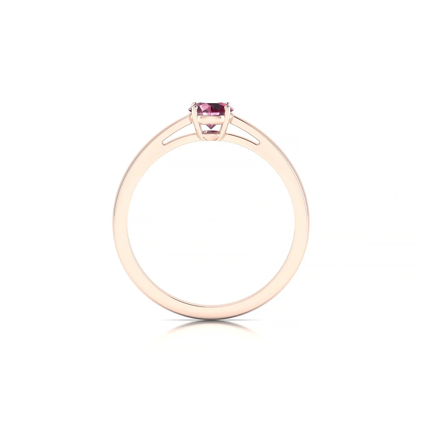 Zenith | 18k Rose Gold 4.5 mm Round Rhodolite Ring