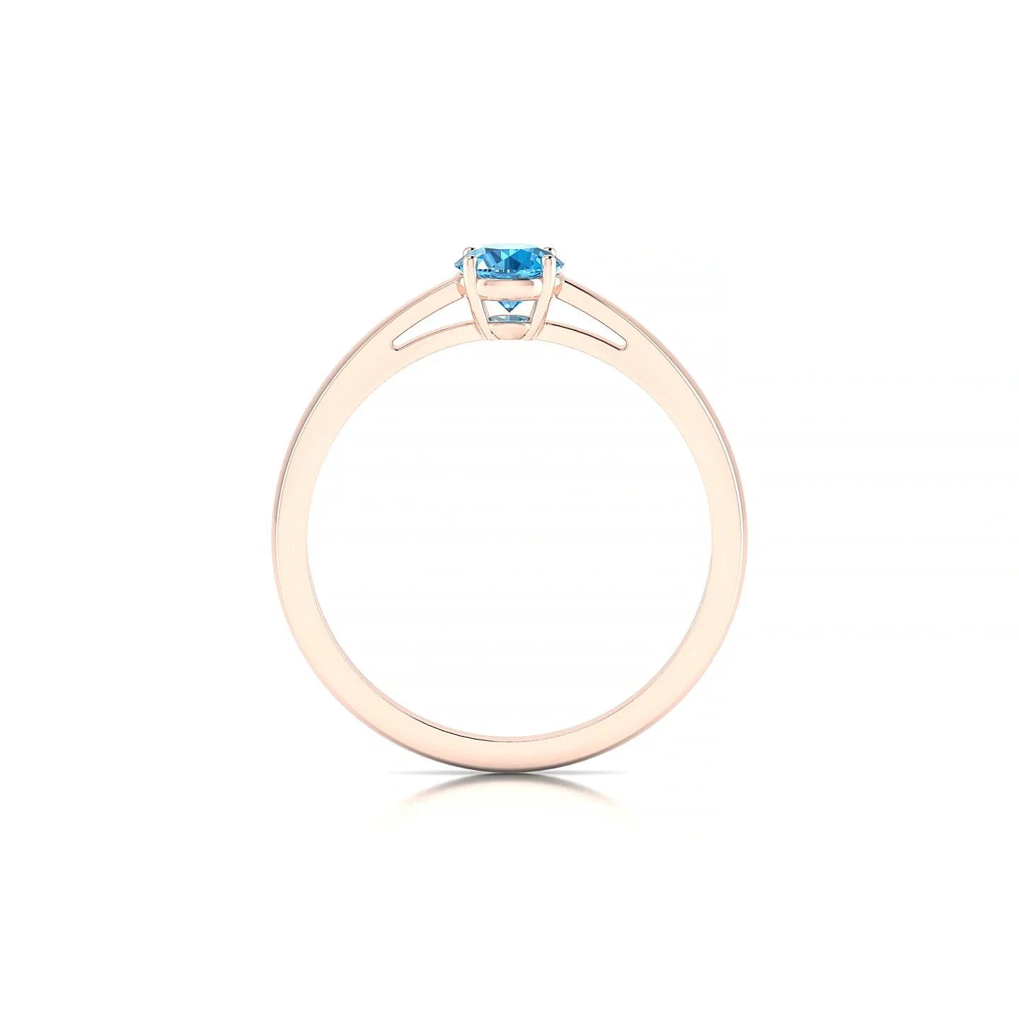 Zenith | 18k Rose Gold 4.5 mm Round Topaz Ring