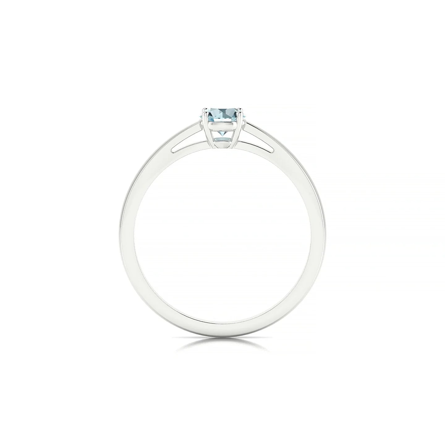 Zenith | 18k White Gold 4.5 mm Round Aquamarine Ring