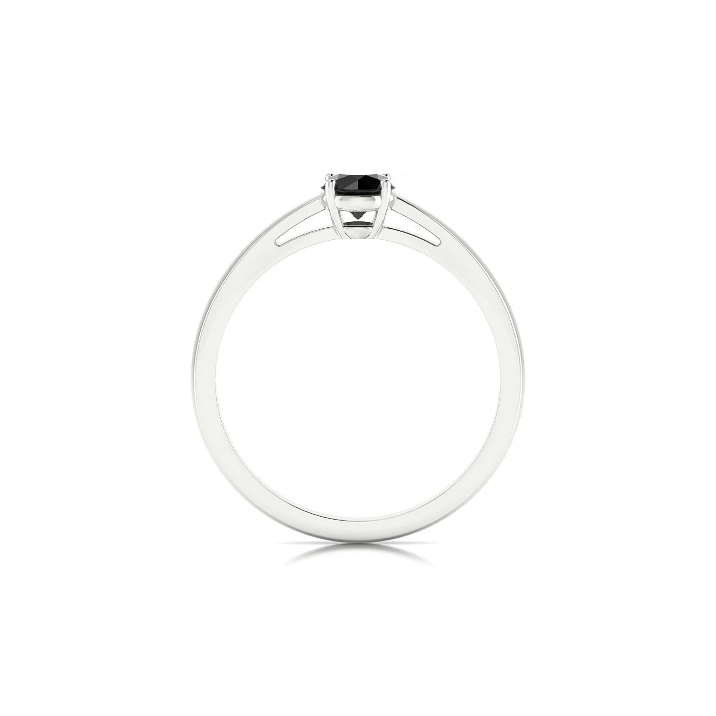 Zenith | 18k White Gold 4.5 mm Round Black Diamond Ring