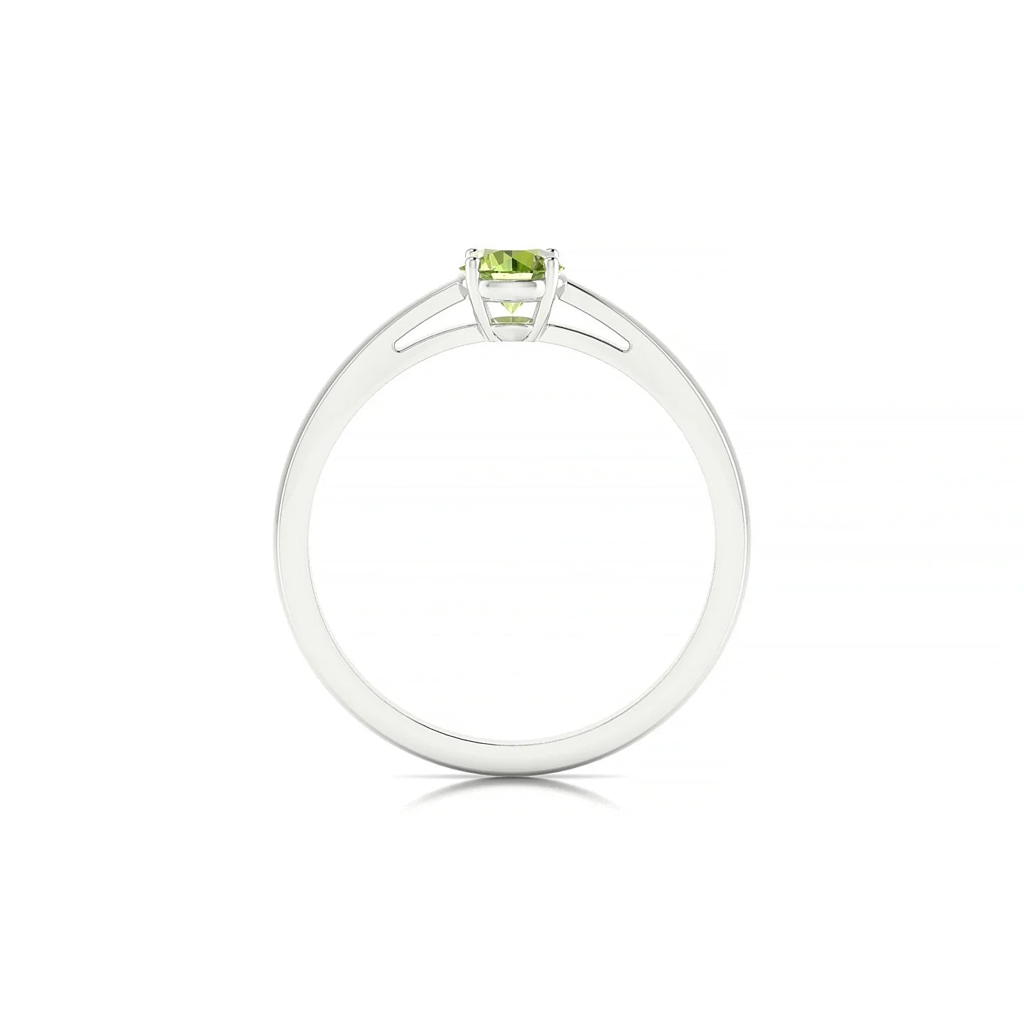 Zenith | 18k White Gold 4.5 mm Round Peridot Ring